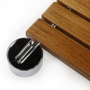 Clevr 20 Teak Modern Folding Shower Seat Bench Dark Wood Medical Wall Mount