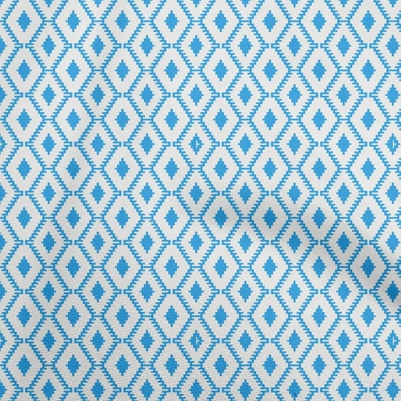 oneOone Cotton Poplin Light Blue Fabric Tribal Dress Material Fabric Print Fabric By The Yard 56 Inch Wide