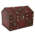 thumbnail image 4 of Caja de almacenamiento vintage de madera, decoración antigua, caja de almacenamiento de cofre del tesoro elegante retro con cerradura de combinación, 4 of 12