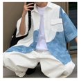 thumbnail image 2 of Camisa de media manga para hombre Camisa con botones de un solo pecho informal de moda para verano Blanco XL, 2 of 8
