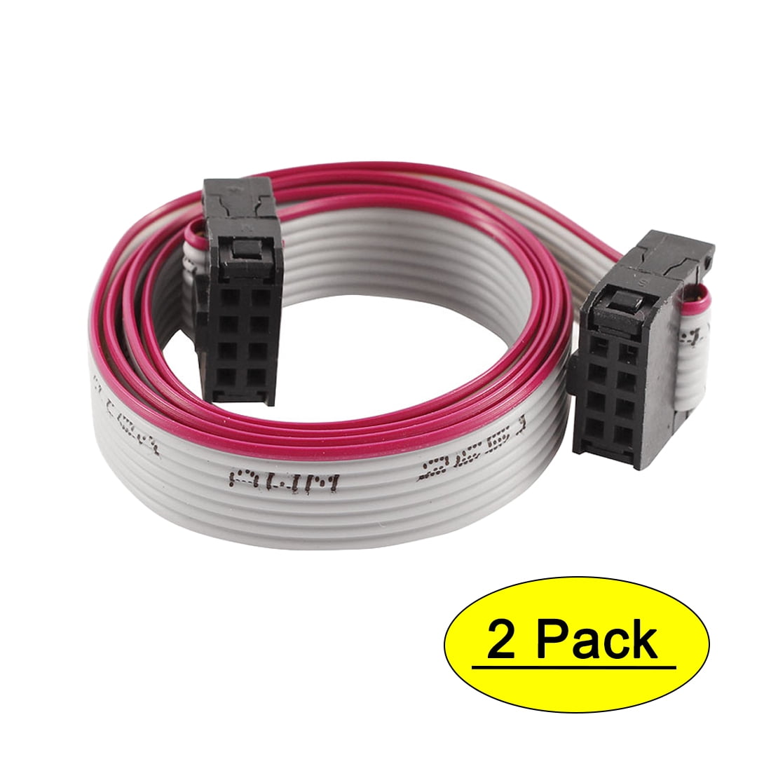 2 Pcs 50cm IDC 8 Pin Hard Drive Extension Wire Flat Ribbon Cable for