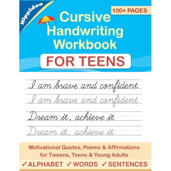 Pre-Owned Cursive Handwriting Workbook for Teens: A cursive writing practice workbook for young adults and (Paperback) by Hippidoo, Sujatha Lalgudi