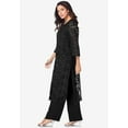 thumbnail image 3 of Roaman's Women's Plus Size Plus Size Lace Duster & Pant Set, 3 of 5