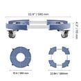 thumbnail image 2 of KFFKFF Garbage Bin Mover with Four Secure Casters, Supports up to 440lbs, Circular Garbage Bin Rolling Stand, 15-22.8 in Customizable, Robust Drum Mover Plant Stand, Versatile Rolling Cart, Blue, 2 of 9