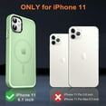 thumbnail image 2 of Strong Magnetic for iPhone 11 Case Compatible with Magsafe, [13FT Drop Resistant] Translucent Matte Skin Feeling Back, Aluminum Alloy Keys Shockproof Phone Case iPhone 11, Light Green, 2 of 14