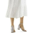 thumbnail image 3 of Pennysue Women's Chunky Low Heels Sandals Silver Glitter Ankle Strap Wedding Shoes 9M, 3 of 7