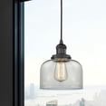 thumbnail image 3 of Innovations Lighting  Franklin Restoration Bell - 1 Light 8" Cord Hung Mini Pendant Clear/Matte Black, 3 of 3