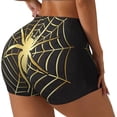thumbnail image 1 of Fotbe Gold Spider On The Web Shorts Sin Costuras – Shorts Deportivos de Cintura Alta para Mujer, Elásticos para Gimnasio, Yoga, Running o Ciclismo-Large, 1 of 8