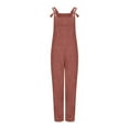 thumbnail image 6 of IROINNID Women's Casual Soild Color Stretch Bib Overalls Pants Pocketed Jumpsuits, 6 of 8