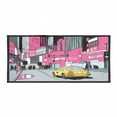 thumbnail image 1 of New York Gym Towel, View of Manhattan and a Taxi Cab at Times Square, One-Sided Quick Dry Microfiber for Beach Fitness & Swimming, 60" x 30", Grey Teal Pink, by Ambesonne, 1 of 2