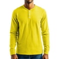 thumbnail image 4 of Resicozy Men's Henley Shirts Long Sleeve Fashion Lightweight Button Plain T-Shirt Casual Basic Tees Top Yellow 3XL, 4 of 7