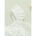 thumbnail image 5 of Qmyliery Toddler Girls Summer Dress, Lace Square-Neck Flying Sleeve One-Piece White And Pink, 5 of 9
