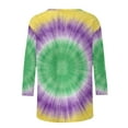 thumbnail image 6 of Ladies Mardi Gras Tops Trendy Graphic 3/4 Sleeve Loose Fitted Tee Shirts Party Crewneck New-Orleans Holiday Blouses Carnival Clothes 2026, 6 of 7