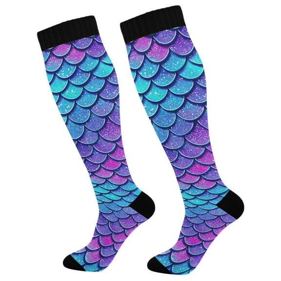 joogoo Blue Dragon Scales Socks Women Men Knee High Sock