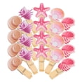 thumbnail image 3 of SHISUYAN 30pcs Pink Ocean Theme Wooden Peg Beautiful Shell Design Photo Clip Pin Note Memo Holder, 3 of 9