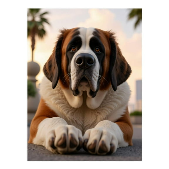 Diamond Art Kit for Adults, Saint Bernard Sunset Portrait Diamond Painting for Adults Beginners, 5D DIY Diamond Art Painting Kits, Colorful Diamond Painting Craft for Home Decor 12x16