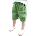 thumbnail image 4 of oqasdz Boys Pants Elastic Waistband Solid Color Knee Length Cargo Pants with Multiple Pockets for Toddler Kids Soft Breathable Playwear Summer Outdoor, 4 of 4