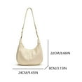 thumbnail image 2 of Women Shoulder Bag Adjustable Strap Crescent Bag Pu Leather Bag For Work Decor Bag (White), 2 of 10