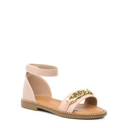 

Nicole Miller Girls’ Ankle Strap Flat Sandal With Chain Sizes 11-3