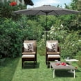 thumbnail image 3 of Vineego 5 Pieces Wicker Outdoor Patio Furniture Set Patio Chairs with Umbrella and Ottoman(Gray), 3 of 7
