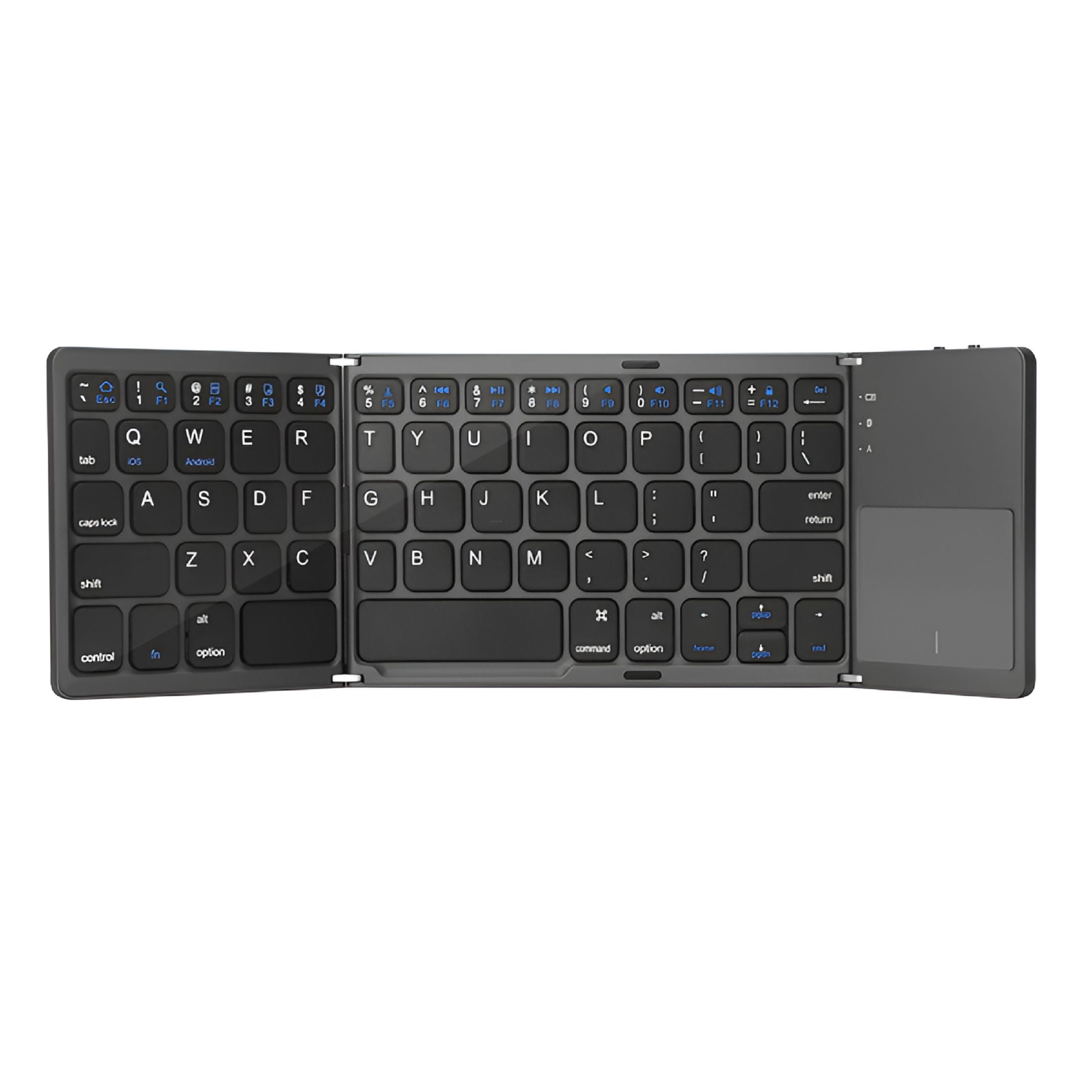 GJX Mini Folding Wireless Keyboard Bluetooth Portable Universal Foldable Touchpad for Android iOS Tablet Rechargeable Slim Lightweight Security Lock Screen for Travel Office Home