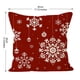 thumbnail image 1 of Yhmxh Fundas de cojín navideñas con fondo rojo y diseños de copos de nieve., 1 of 5