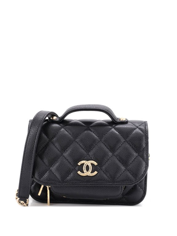Pre-Owned Business Affinity Flap Clutch with Chain Quilted Caviar By Rebag