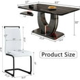 thumbnail image 3 of Sumdeal 63" Morden Faux Marble Dining Room Table Sets for 6,7 Piece Rectangle Dining Table Set &6 Pu Leather Upholstered Chairs Ideal (White, Set of 6), 3 of 8