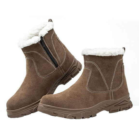 Safety Trainers Men Womens Winter Safety Shoes with Steel Toe Cap Trainers Warmth Non Slip Lightweight Breathable Puncture Proof Work Shoes