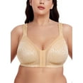thumbnail image 2 of Deyllo Women Front Closure Wireless Bras Plus Size Minimizer Bras Full Coverage Non Padded Dark Beige Bras Clothes Size 38C, 2 of 5