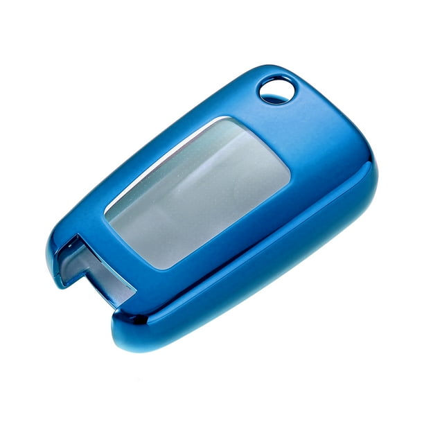 TPU Llavero Cubierta Llavero Carcasa Protector Sin Llave Remoto Azul