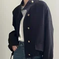 thumbnail image 1 of -Chaqueta corta Vintage para mujer, moda Coreana de dinero antiguo, informal de gran tamaño, ropa de calle elegante, estética, Otoño, 2023, 1 of 5