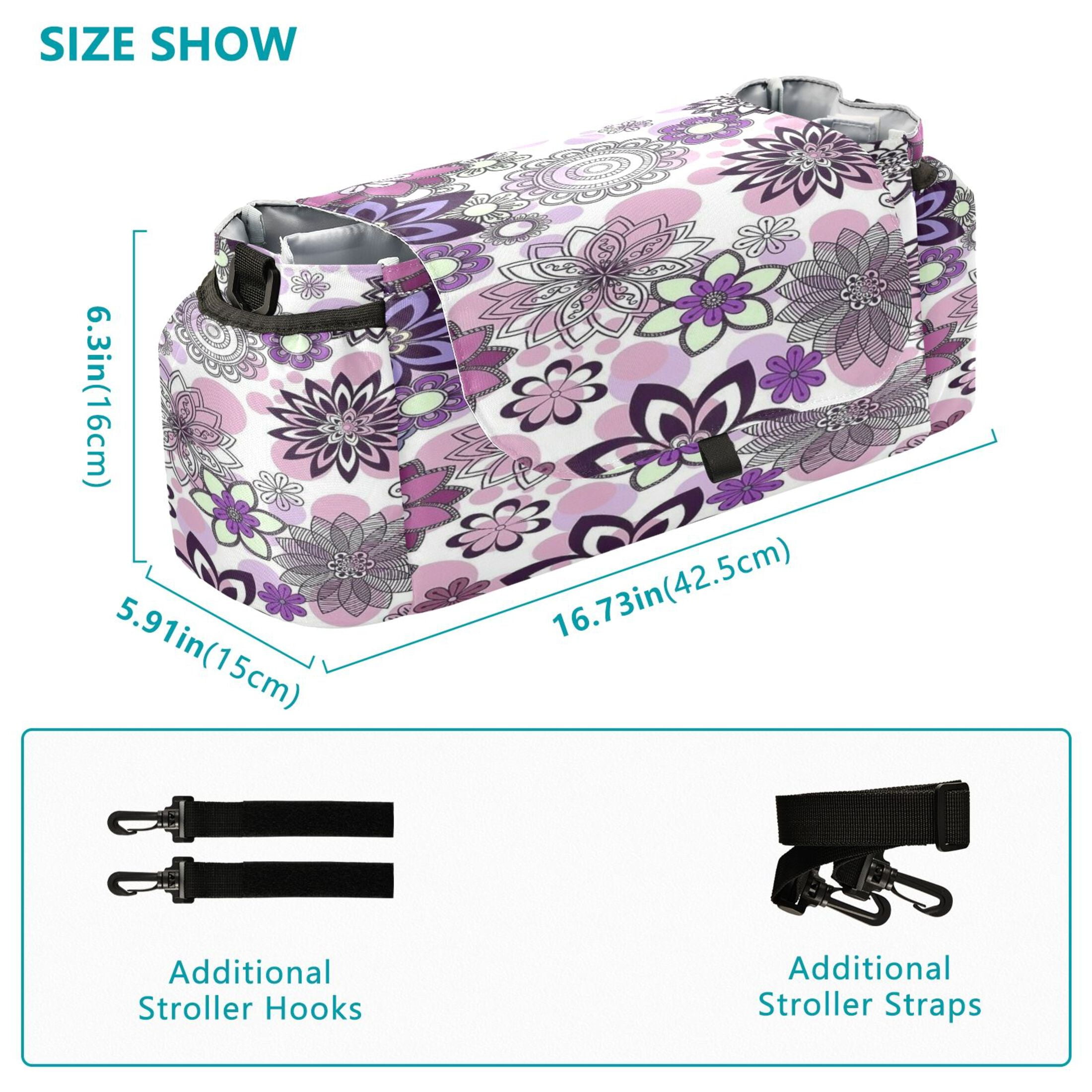 DIXRUYEE Stroller Organizer Circular Garden Of Flowers Printed