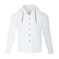 thumbnail image 6 of Zylanna Men's Casual Outfit Sets, Long Sleeve 2 Piece Hooded Elastic Waist Cardigan + Pants Sets for Men White, 6 of 9