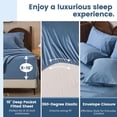 thumbnail image 5 of Linen Sheets King Size,Breathable &  4-Piece Bed Flax Sheet Set,Soft All-Season Bedding for Hot Sleepers 16" Deep Pocket Oeko-TEX Certified,（King, Dusty Blue）, 5 of 6