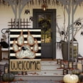 thumbnail image 4 of Halloween Welcome Garden Flag Spooky 12.5 x 18 Inch Double Sided Burlap Dog Paw Print Spider and Spider Web Yard Flag Holiday Seasonal Outdoor Outside Decoration, 4 of 6
