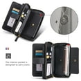 thumbnail image 3 of Allytechgroup 2 in 1 Wallet Case for Apple iPhone SE 2022/2020/ iPhone 7 8, Detachable Back Cover Zipper Purse Card Holder Shockproof Hand Wrist Phone Case for Apple iPhone SE 3rd 2nd Gen, Black, 3 of 8