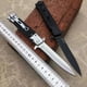 thumbnail image 2 of Cuchillo de campo de acero inoxidable negro, cuchillo plegable portátil para exteriores, cuchillo táctico de alta dureza, cuchillo de autodefensa multiusos de apertura rápida, 2 of 3