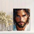 thumbnail image 2 of Qisvanset Framed Canvas Wall Art 12x16 Inch Blue Eyed Jesus Portrait Religious Canvas Art, 2 of 5