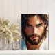 thumbnail image 2 of Qisvanset Framed Canvas Wall Art 12x16 Inch Blue Eyed Jesus Portrait Religious Canvas Art, 2 of 5