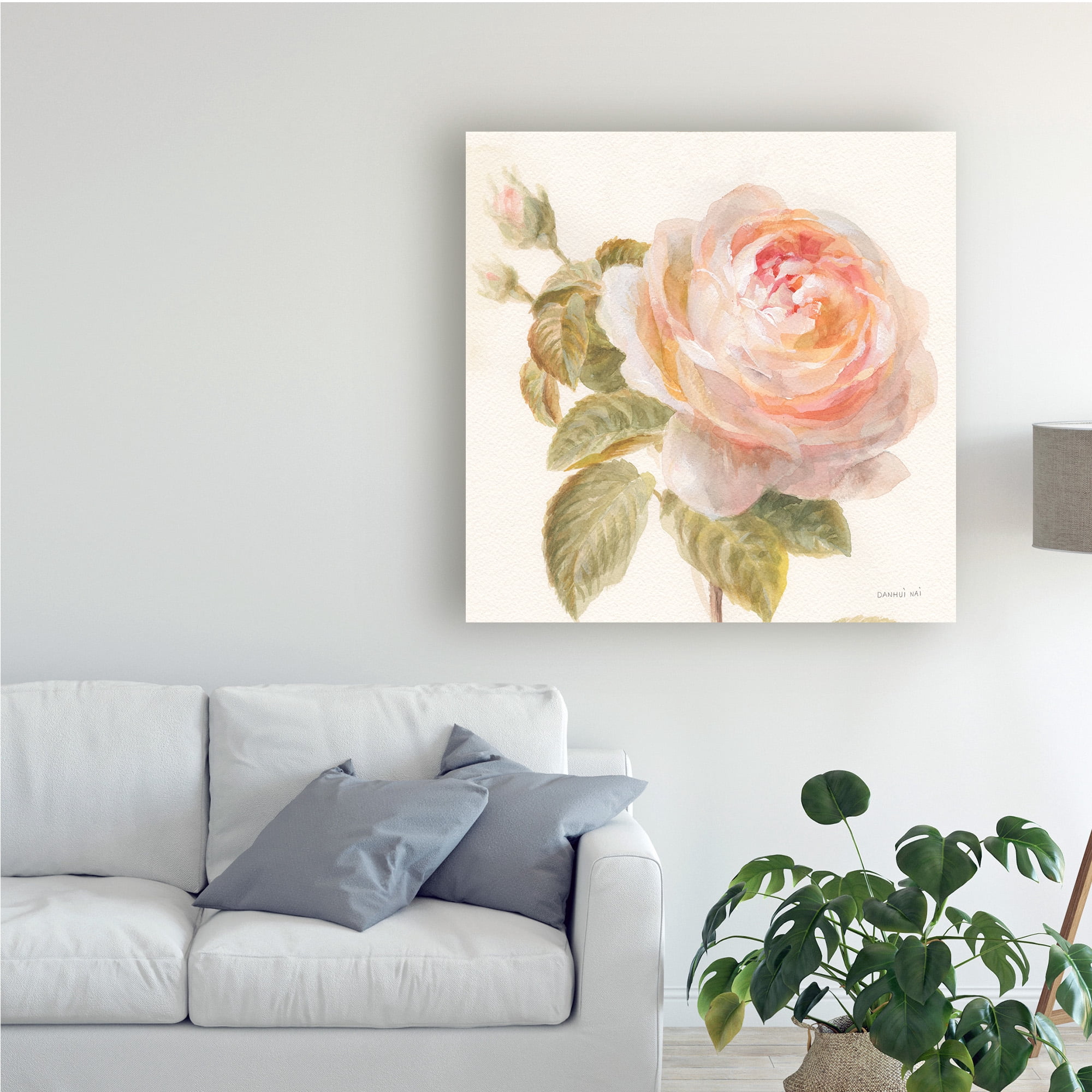 Trademark Fine Art 'Garden Rose Painting' Canvas Art by Danhui Nai