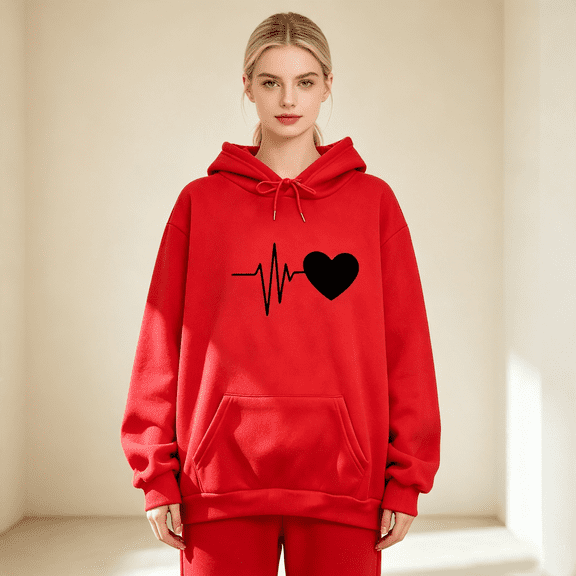 Hoodie for Women Plus Size Solid Color Long Sleeve Sweaters for Women Hooded Pocket Top Hooded Pullover Sweatshirts Blouse