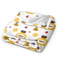 thumbnail image 2 of KLL Fleece Blanket Plush Throw Blanket Bees and Flowers ,Soft Fuzzy Cozy Flannel Blanket for Couch Sofa Bed.(60"x50" ), 2 of 7