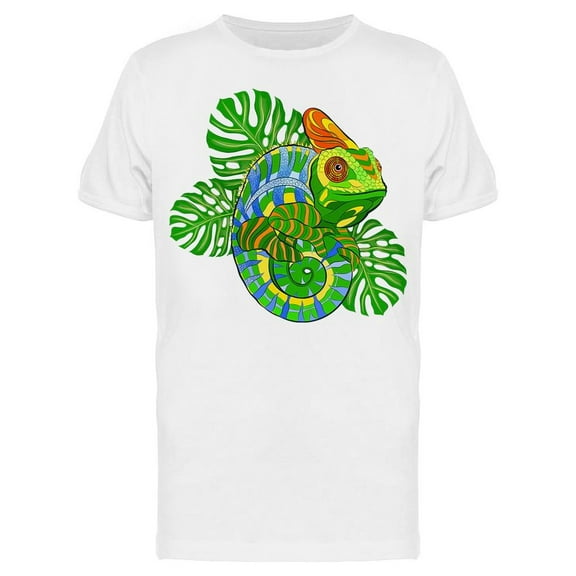 Green Chameleon And Palm T-Shirt Men -Image by Shutterstock, Male x-Large