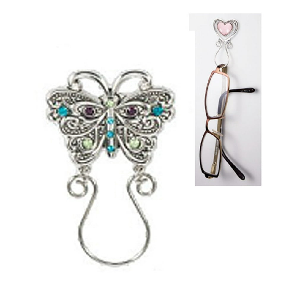 Jeweled Elegance Rhinestone Inlayed Butterfly Eyeglass Holder By Ganz