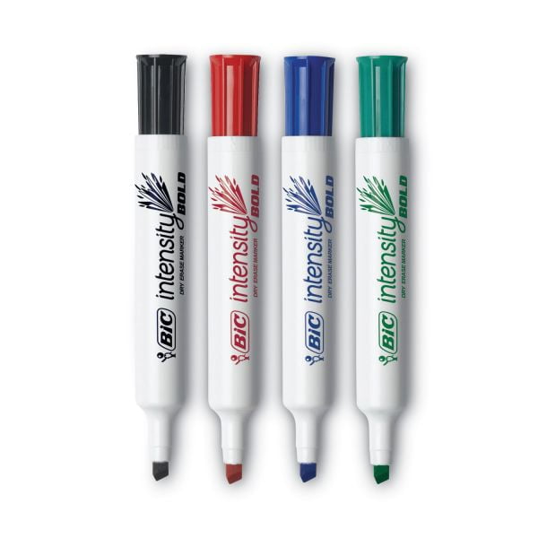 BIC Great Erase Bold TankStyle Dry Erase Marker, Chisel Tip, Assorted