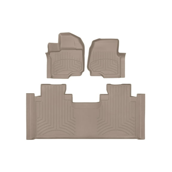 WeatherTech FloorLiner HP Custom Fit Floor Mats compatible with 2015-2020 Ford F-150 - 1st & 2nd Row, Tan