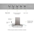 thumbnail image 4 of Campana Pared 90cm de Cocina Extractora y Purificadora AVERA  CEV90 Acero Inox y Vidrio Temp Carbón Activado, 4 of 9