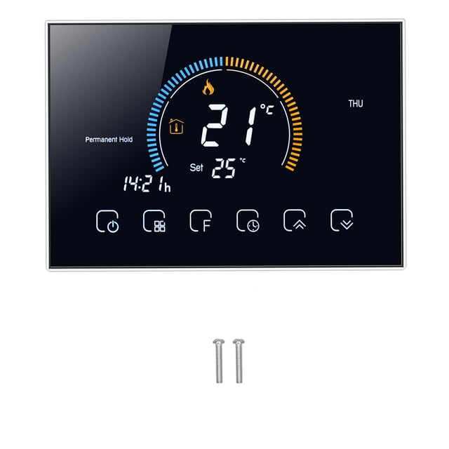 Smart Thermostat, Memory Function ABS Six Periods Programmable Thermostat For Testing Tool For Household BHT-8000GC-Black,BHT-8000GC-White