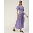 thumbnail image 3 of Moomaya Solid Summer 2 Pcs Skirt Top Set For Women, Viscose Rayon Coord Set, 3 of 8